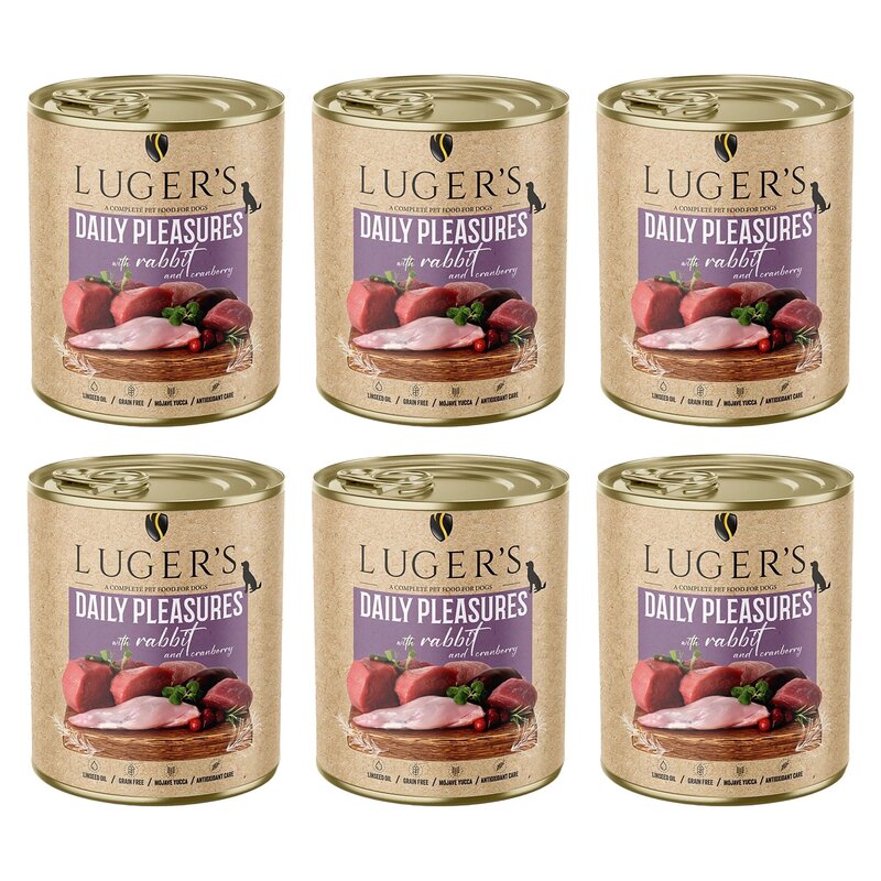Karma dla psa LUGER'S Daily Pleasures Królik z żurawiną 6 x 800 g