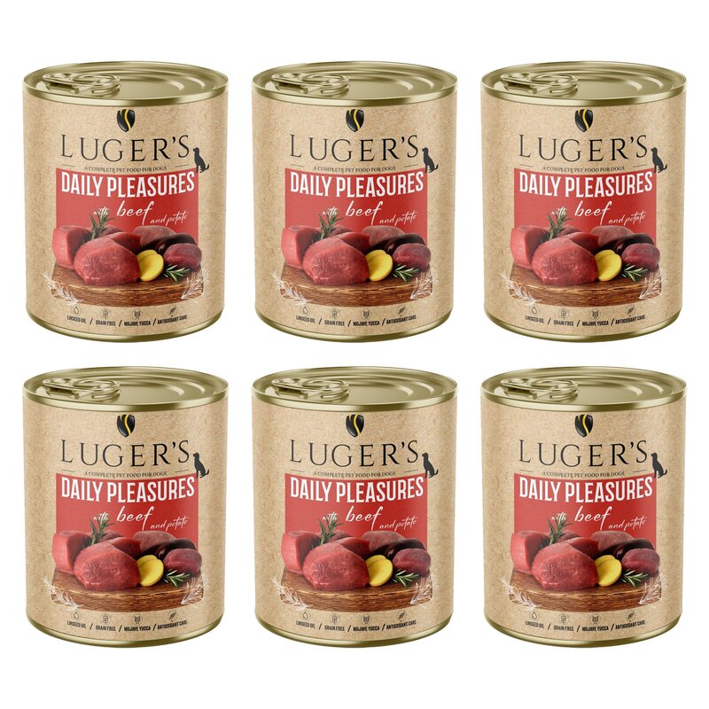 Karma dla psa LUGER'S Daily Pleasures z wołowiną i ziemniakami 6 x 800 g
