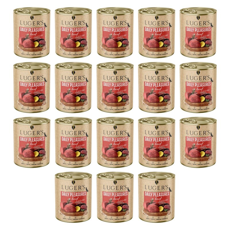 Karma dla psa LUGER'S Daily Pleasures z wołowiną i ziemniakami 18 x 800 g