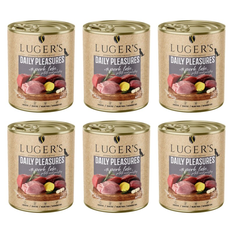 Karma dla psa LUGER'S Daily Pleasures ze schabem wieprzowym, ziemniakiem i pietruszką 6 x 800 g