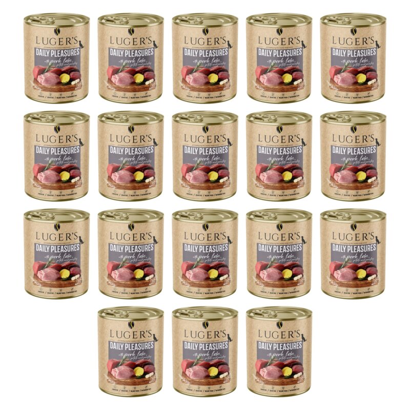Karma dla psa LUGER'S Daily Pleasures ze schabem wieprzowym, ziemniakiem i pietruszką 18 x 800 g