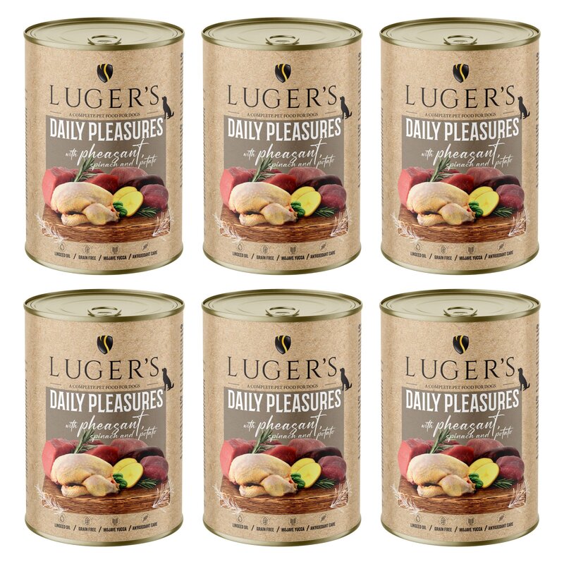 Karma dla psa LUGER'S Daily Pleasures z bażantem, szpinakiem i ziemniakiem 6 x 400 g