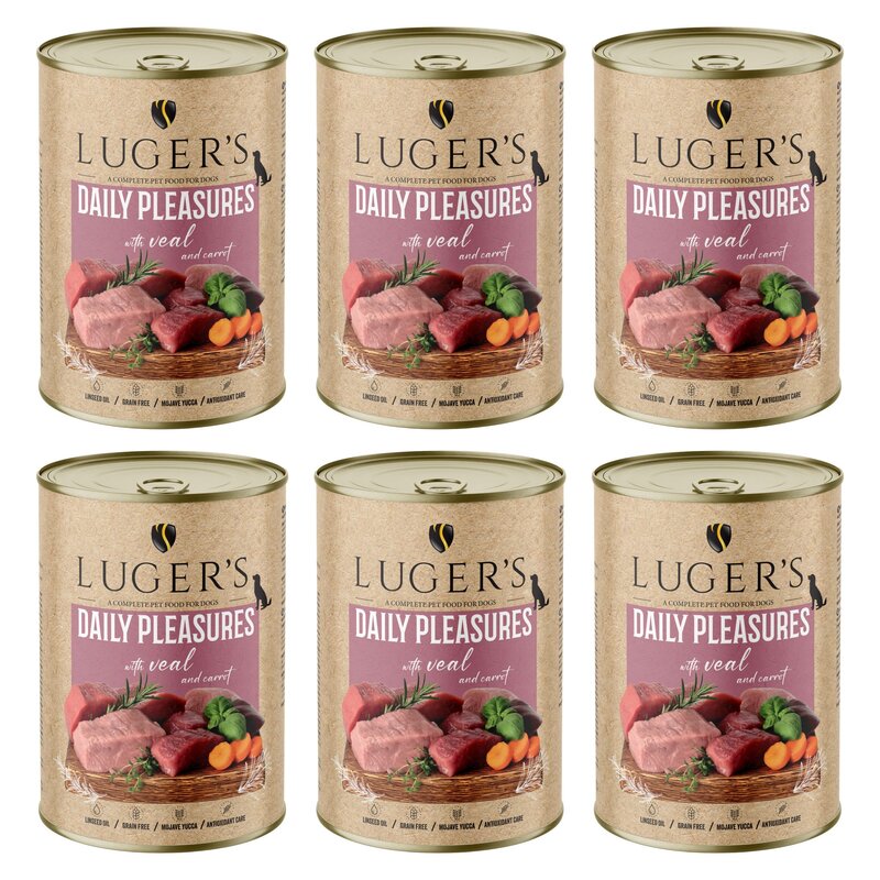 Karma dla psa LUGER'S Daily Pleasures z cielęciną i marchewką 6 x 400 g