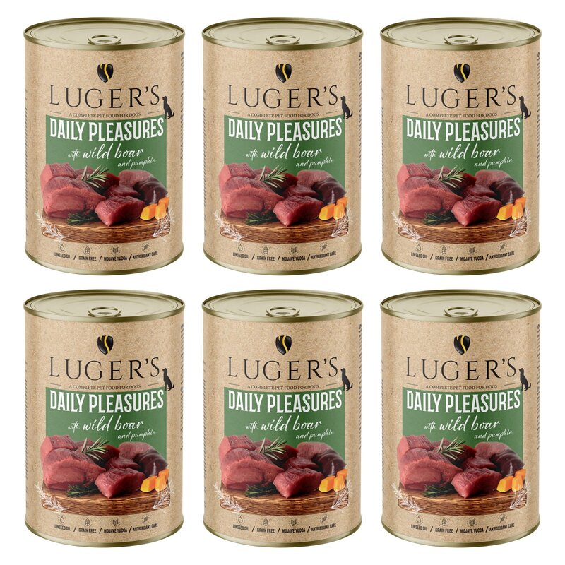 Karma dla psa LUGER'S Daily Pleasures z dzikiem i dynią 6 x 400 g
