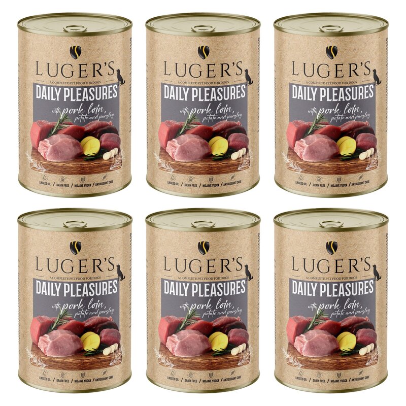 Karma dla psa LUGER'S Daily Pleasures ze schabem wieprzowym, ziemniakiem i pietruszką 6 x 400 g