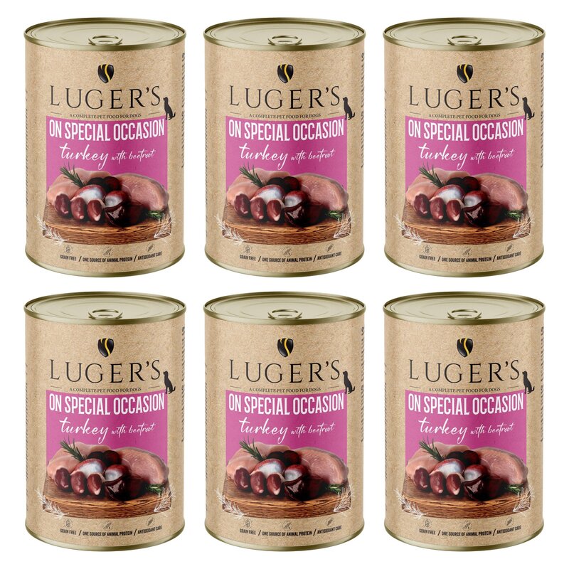 Karma dla psa LUGER’S On Special Occasion z indykiem i burakiem 6 x 400 g