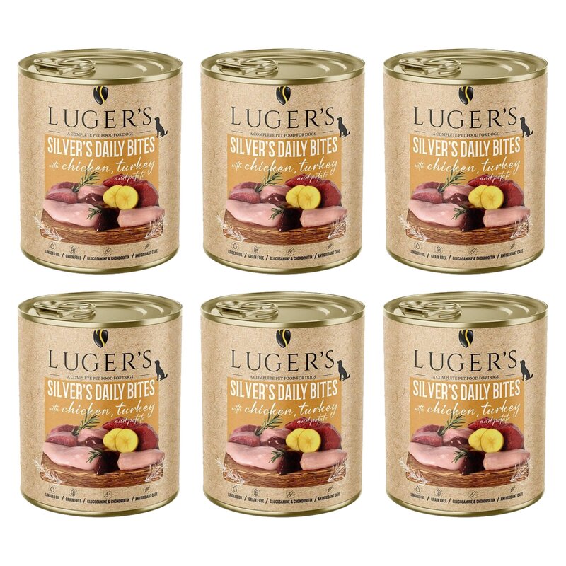 Karma dla psa LUGER'S Silver's Daily Bites z kurczakiem, indykiem i ziemniakiem 6 x 800 g