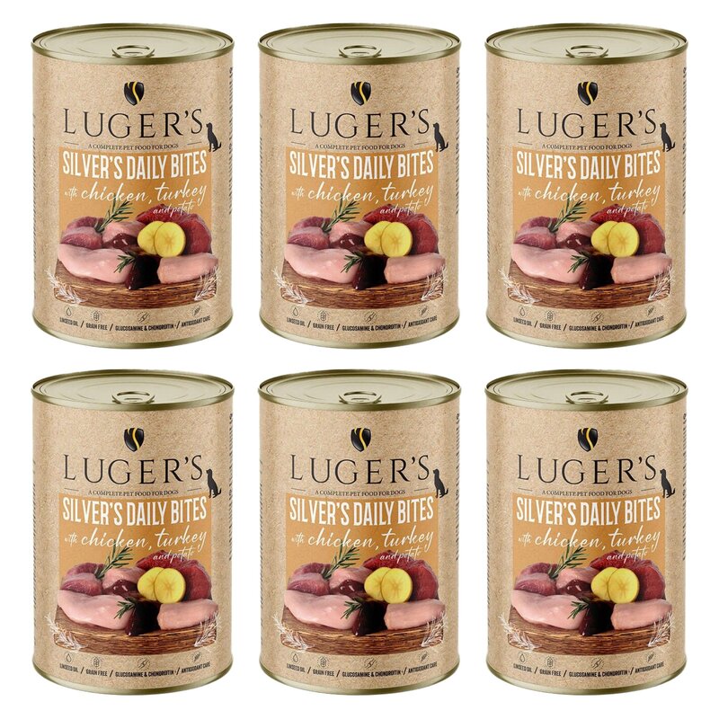 Karma dla psa LUGER'S Silver's Daily Bites z kurczakiem, indykiem i ziemniakiem 6 x 400 g