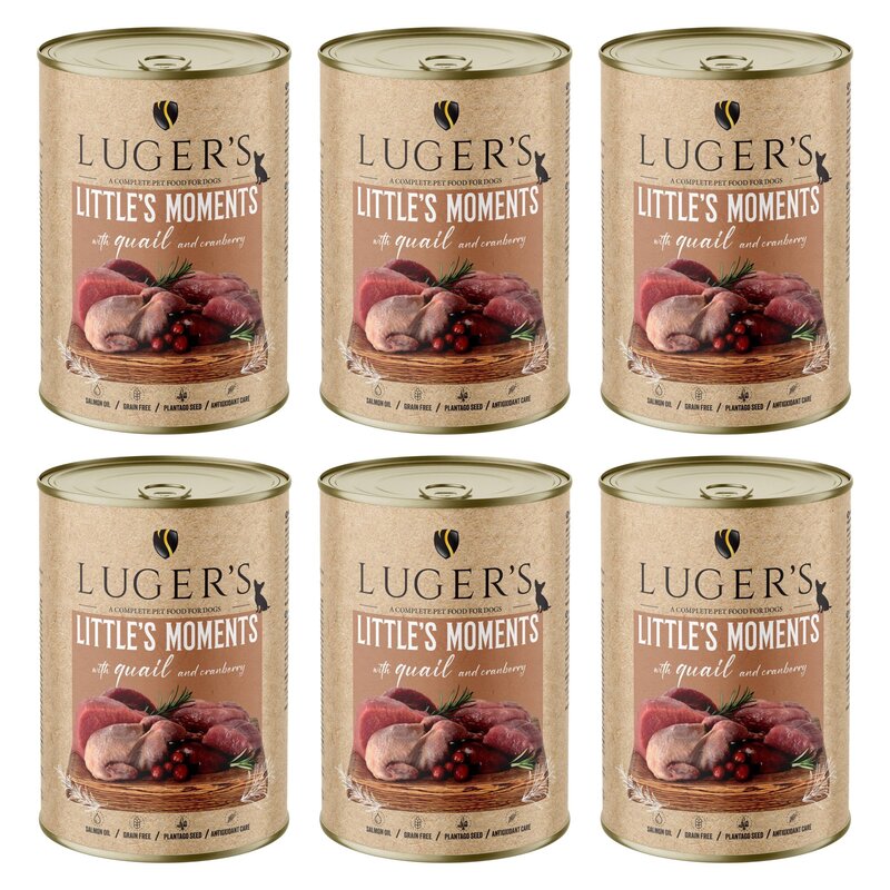 Karma dla psa LUGER’S Little's Moments Przepiórka z żurawiną 6 x 400 g