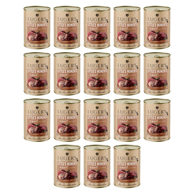 Karma dla psa LUGER’S Little's Moments Przepiórka z żurawiną 18 x 400 g