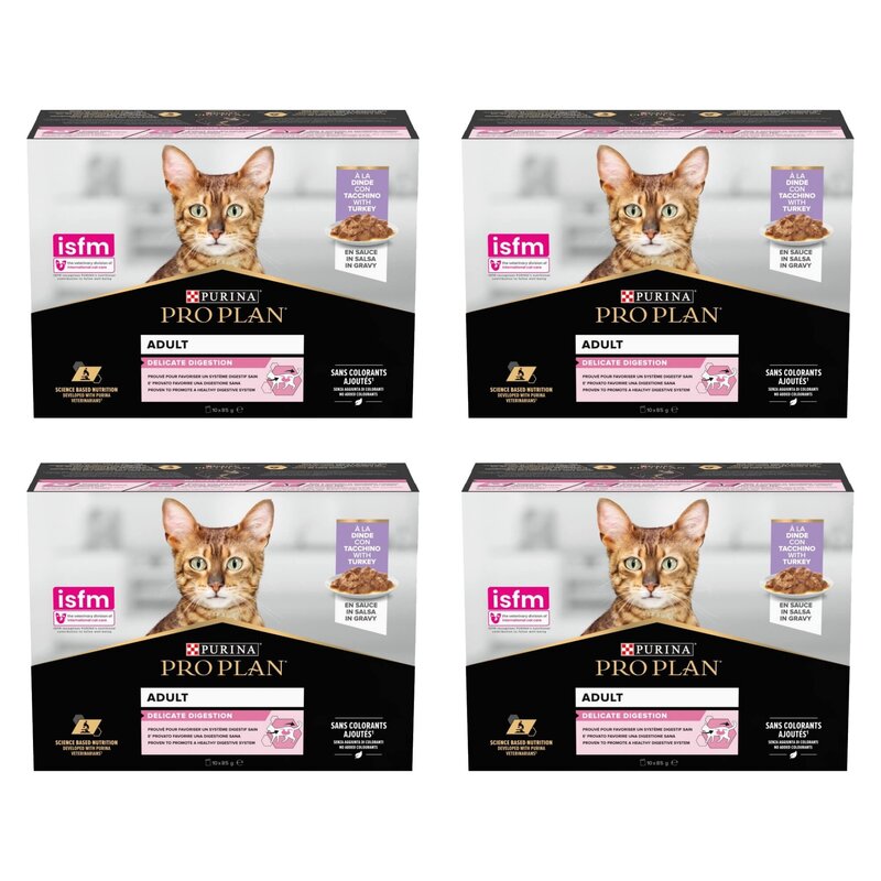 Karma dla kota PURINA Pro Plan Adult Delicate Digestion Indyk (40 x 85 g)