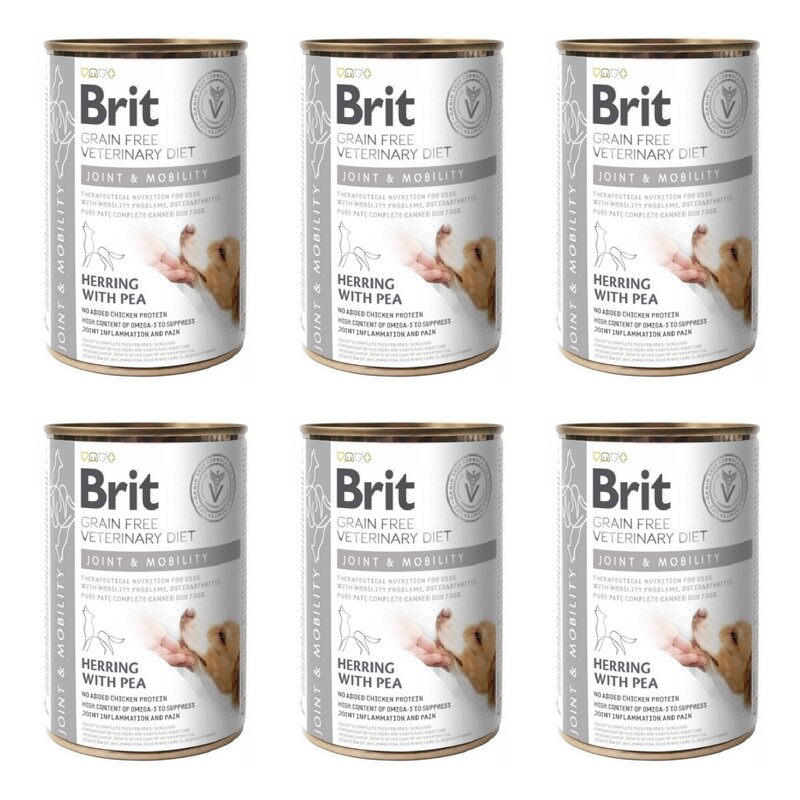 Karma dla psa BRIT Grain Free Veterinary Diets Dog Joint & Mobility Śledź z groszkiem 6 x 400 g