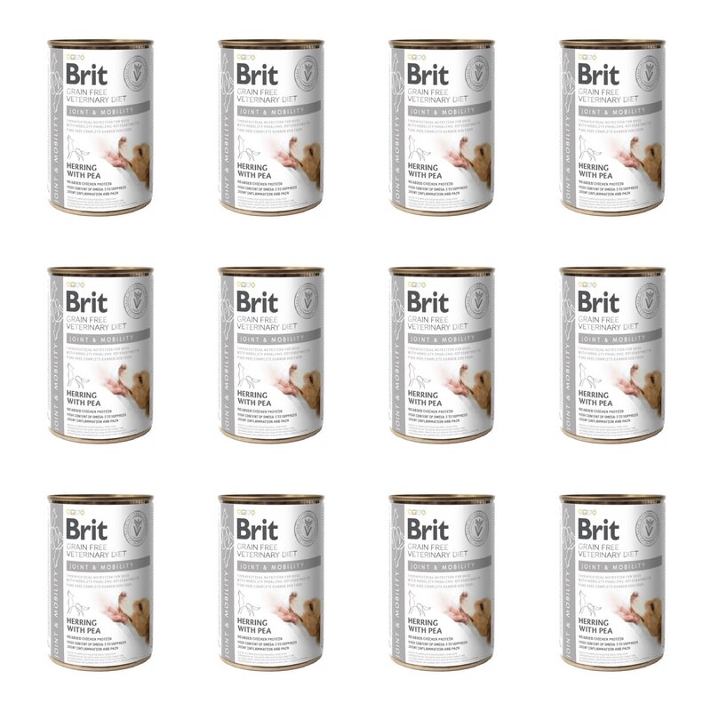 Karma dla psa BRIT Grain Free Veterinary Diets Dog Joint & Mobility Śledź z groszkiem 12 x 400 g