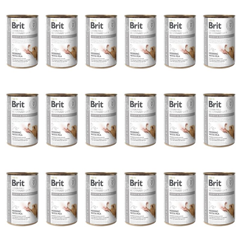 Karma dla psa BRIT Grain Free Veterinary Diets Dog Joint & Mobility Śledź z groszkiem 18 x 400 g