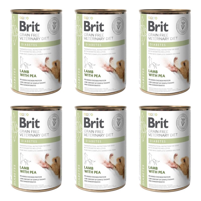 Karma dla psa BRIT Grain Free Veterinary Diets Dog Diabetes Jagnięcina z groszkiem 6 x 400 g