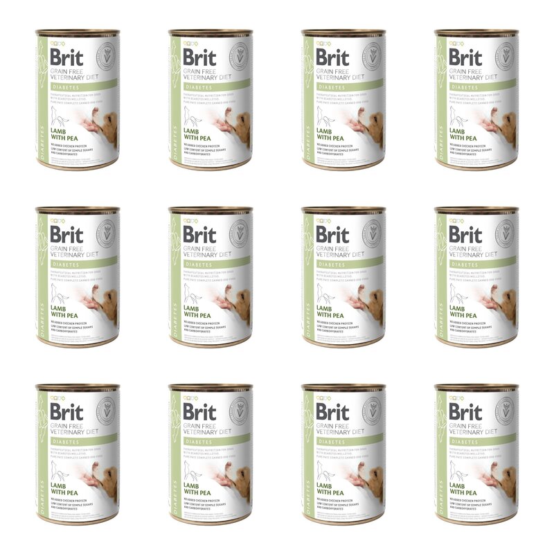 Karma dla psa BRIT Grain Free Veterinary Diets Dog Diabetes Jagnięcina z groszkiem 12 x 400 g
