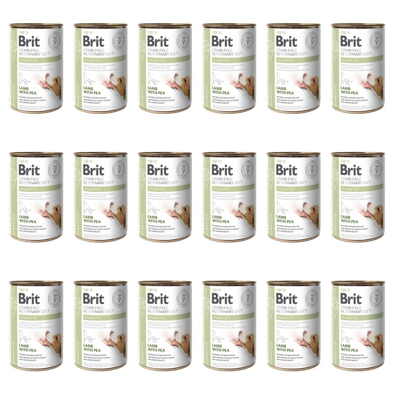 Karma dla psa BRIT Grain Free Veterinary Diets Dog Diabetes Jagnięcina z groszkiem 18 x 400 g