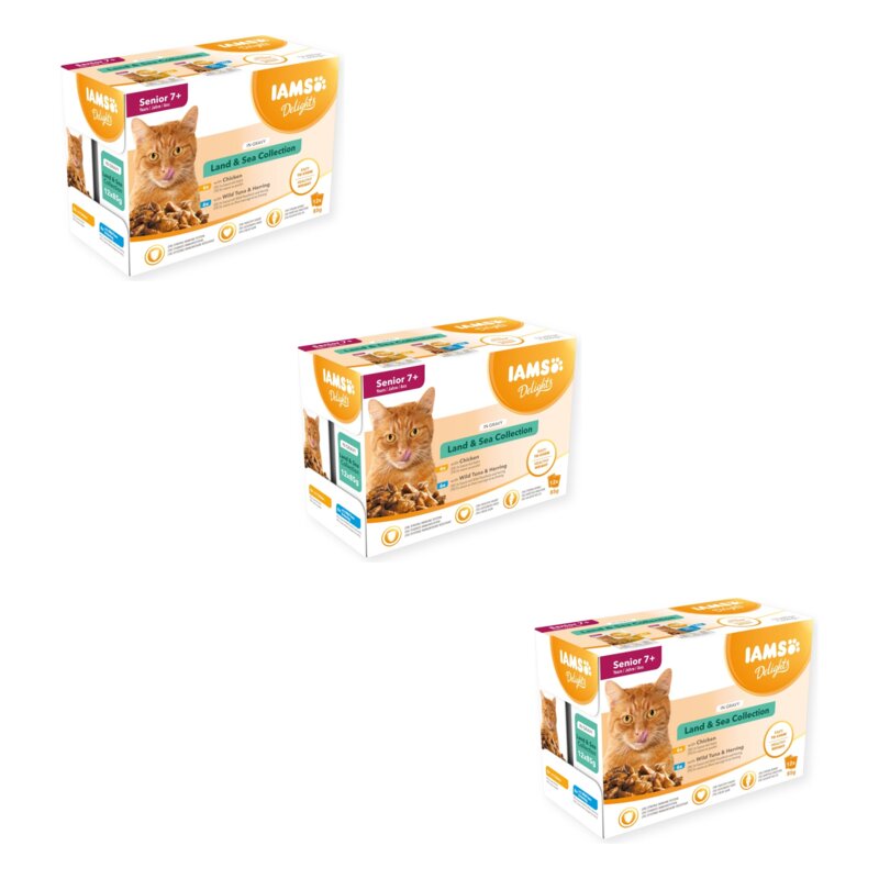 Karma dla kota IAMS Delights Gravy Land & Sea (36 x 85 g)