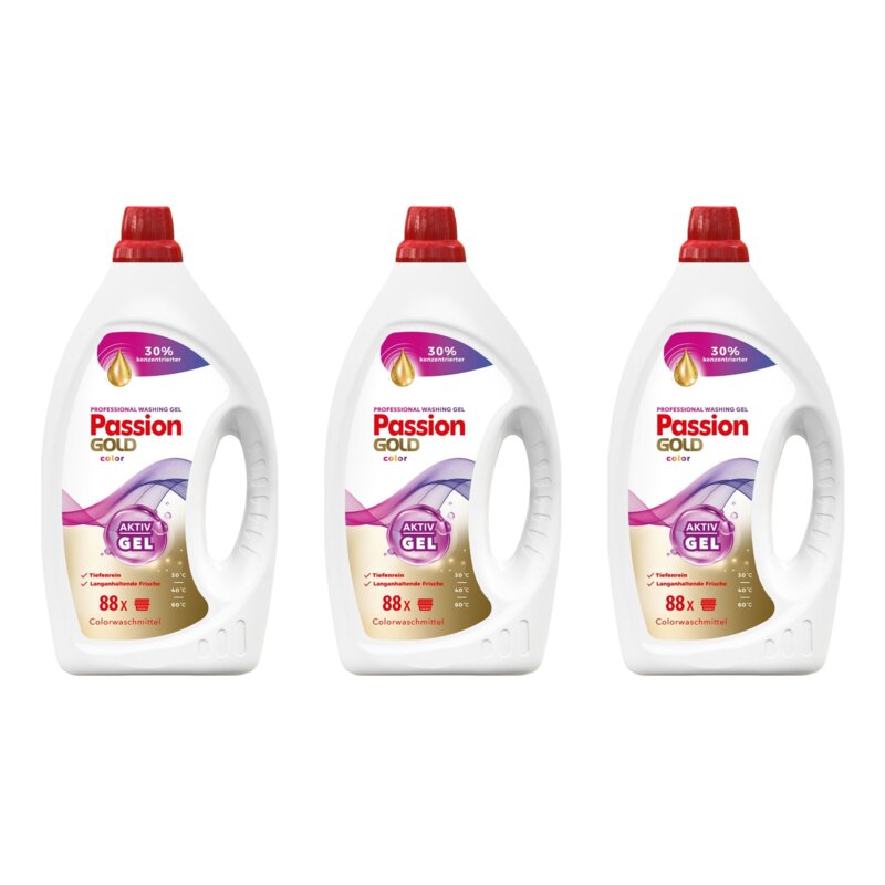 Żel do prania PASSION GOLD Professional Color 3 x 3520 ml do kolorowych tkanin
