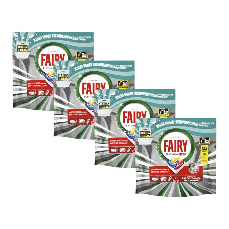Kapsułki do zmywarki FAIRY Platinum Plus All in One Lemon - 488 szt.