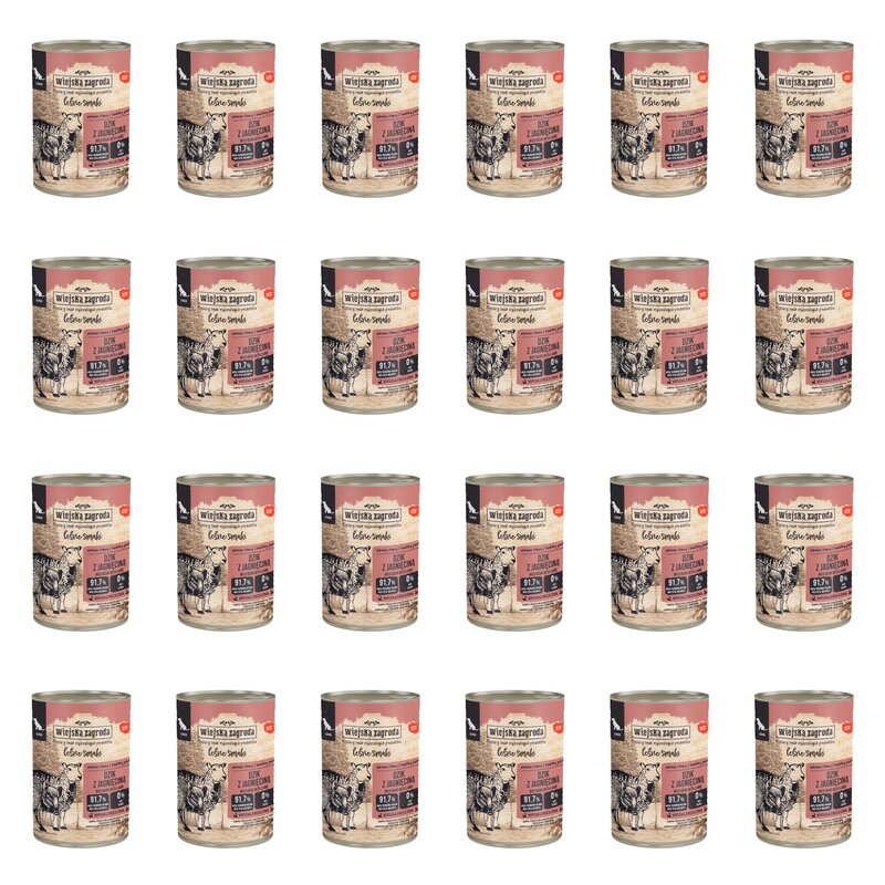 Karma dla psa WIEJSKA ZAGRODA Senior Leśne smaki Dzik z jagnięciną 24 x 400 g