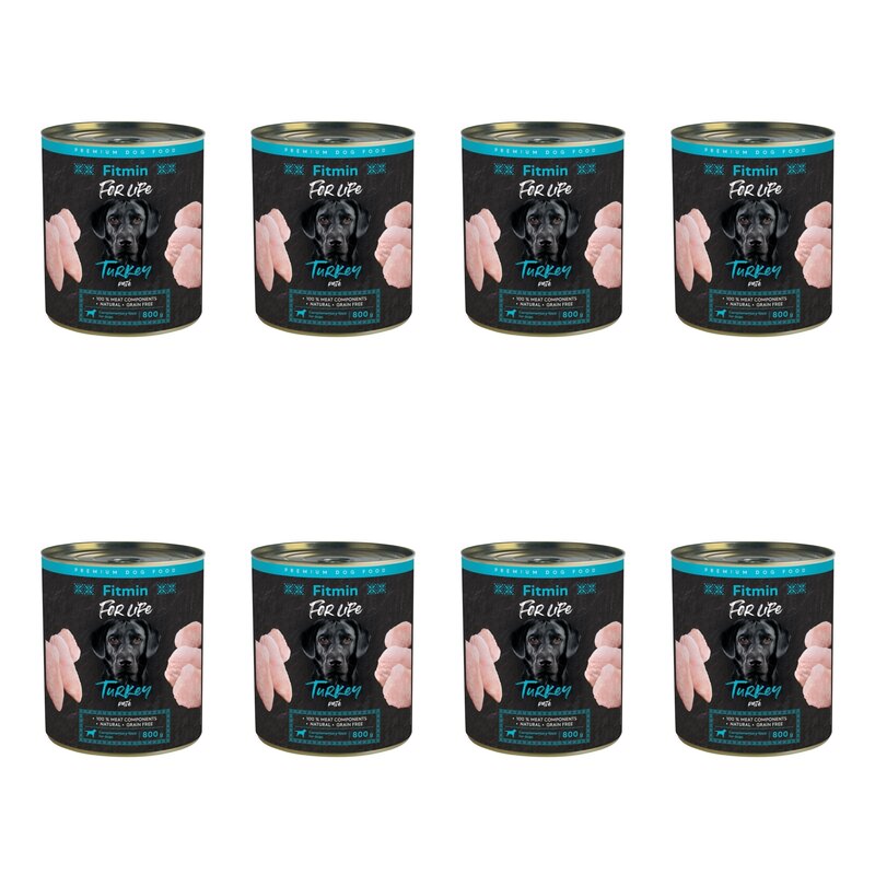 Karma dla psa FITMIN For Life Indyk 8 x 800 g