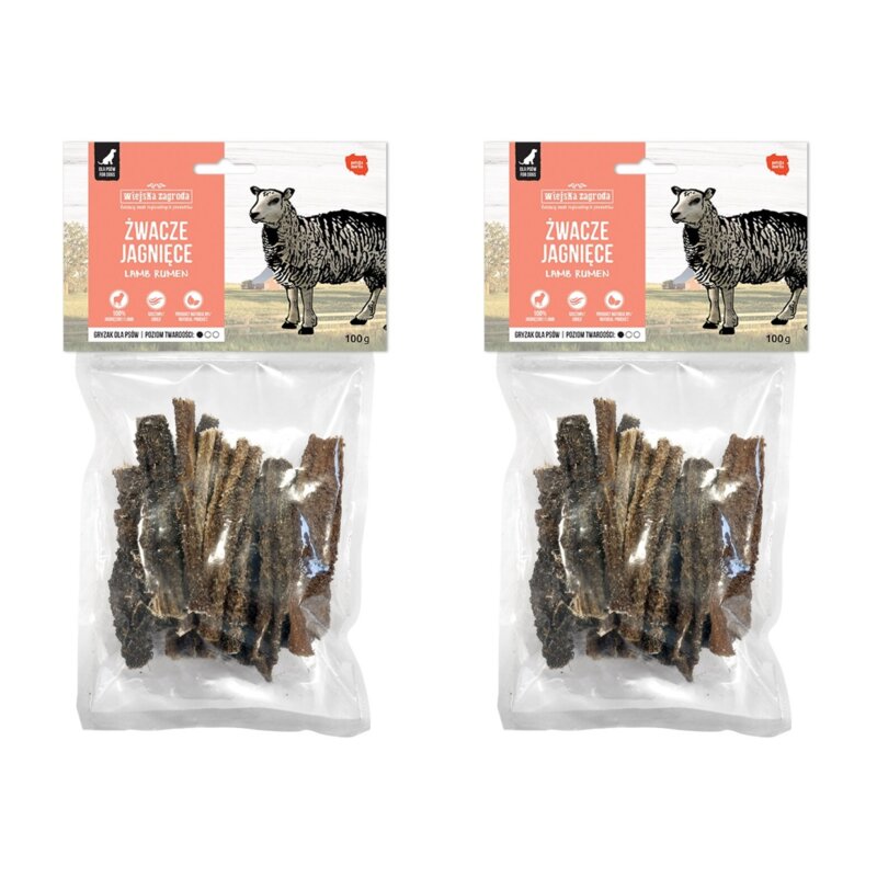 Przysmak dla psa WIEJSKA ZAGRODA Suszone żwacze jagnięce 2 x 100 g