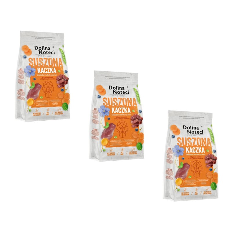 Karma dla psa suszona DOLINA NOTECI Premium Kaczka 3 x 9 kg