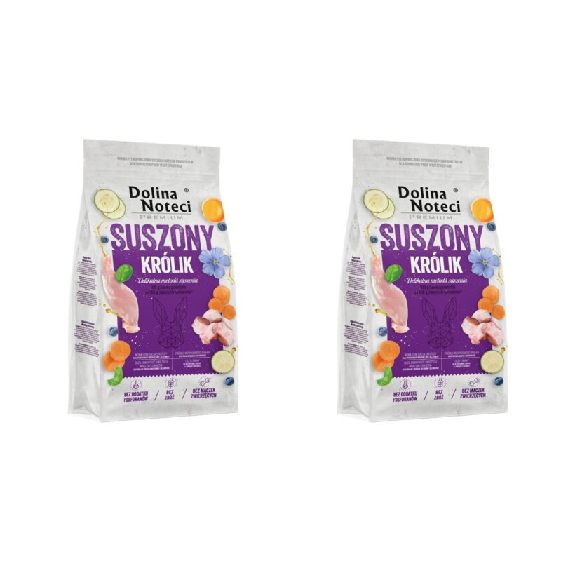 Karma dla psa suszona DOLINA NOTECI Premium Królik 2 x 9 kg