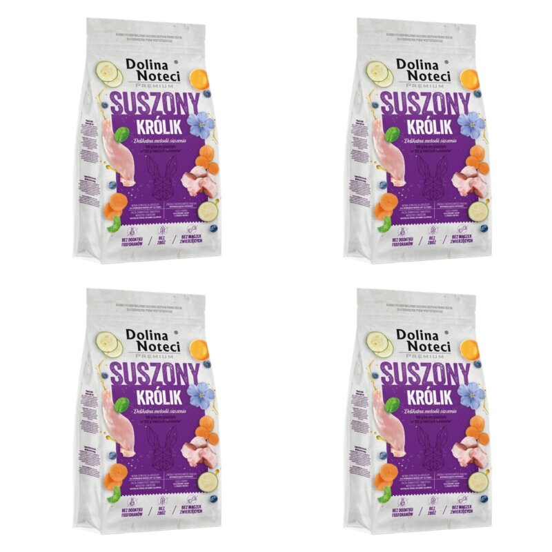 Karma dla psa suszona DOLINA NOTECI Premium Królik 4 x 9 kg