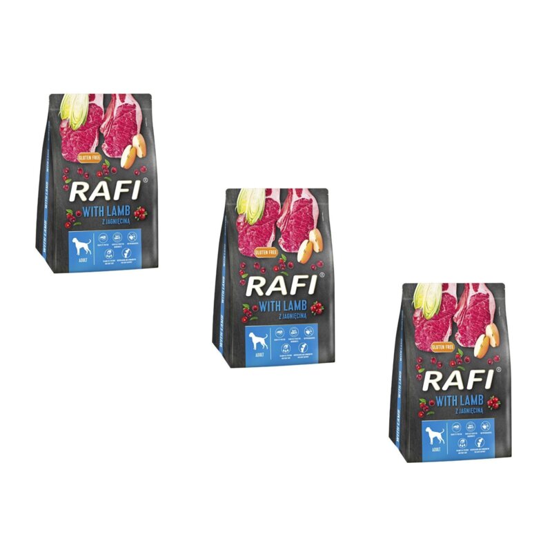 Karma dla psa RAFI z jagnięciną 3 x 3 kg