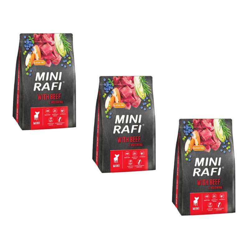 Karma dla psa RAFI Mini Wołowina 3 x 3 kg