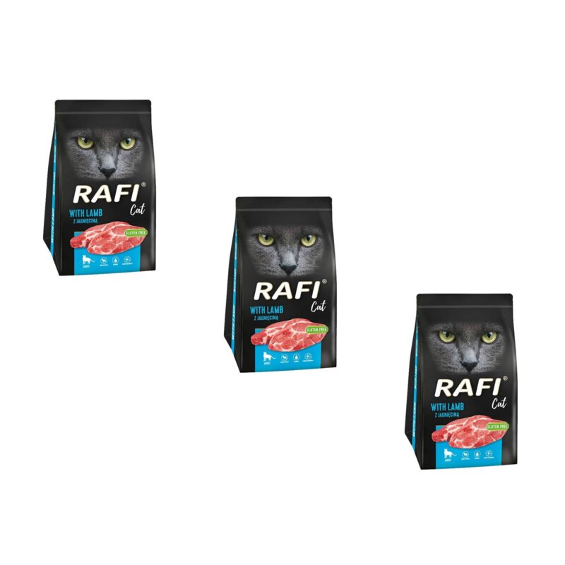 Karma dla kota RAFI Cat z Jagnięciną 3 x 1.5 kg