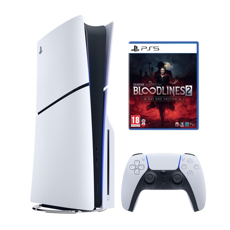 Konsola SONY PlayStation 5 Slim E-chassis + Vampire: The Masquerade – Bloodlines 2 Day One Edition Gra PS5