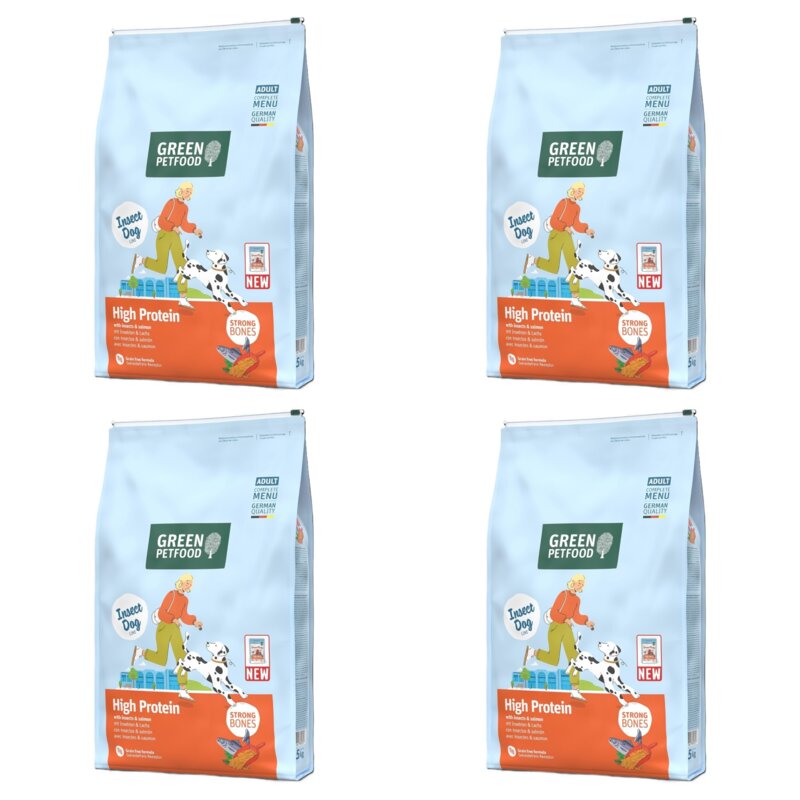 Karma dla psa GREEN PETFOOD High Protein with Insects & Salmon 4 x 3 kg