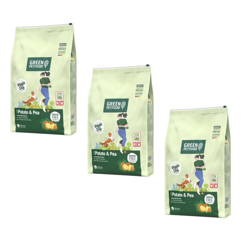 Karma dla psa GREEN PETFOOD VeggieDog z ziemniakami i groszkiem 3 x 10 kg