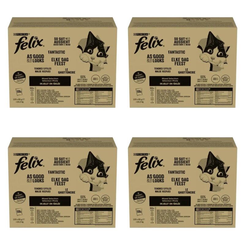 Karma dla kota FELIX Fantastic Duo Mix smaków (480 x 85 g)