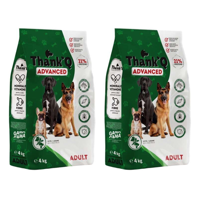 Karma dla psa THANK'Q Advanced Adult Wołowina z warzywami 2 x 4 kg