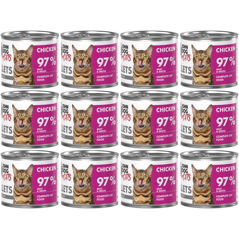 Karma dla kota JOHN DOG For Cats Kurczak filety 12 x 140 g