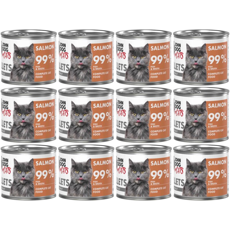 Karma dla kota JOHN DOG For Cats Łosoś Filety 12 x 140 g