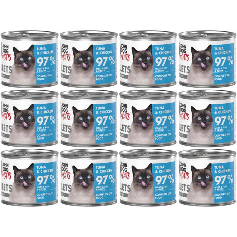 Karma dla kota JOHN DOG For Cats Tuńczyk i kurczak Filety 12 x 140 g