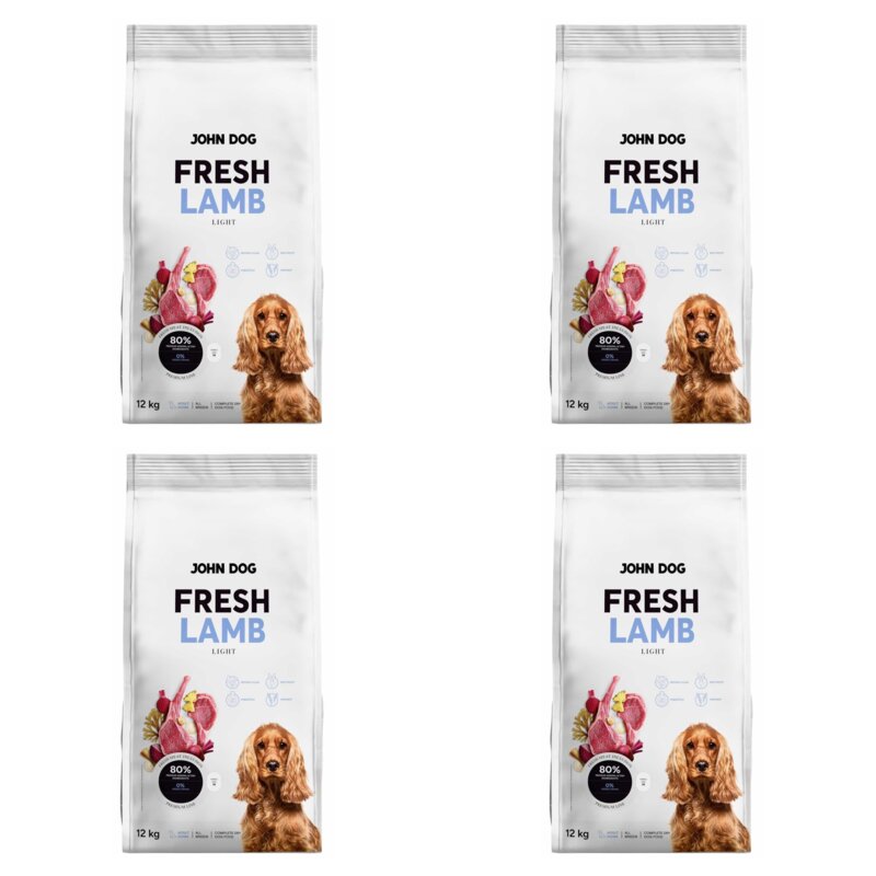 Karma dla psa JOHN DOG Fresh Light Jagnięcina 4 x 12 kg