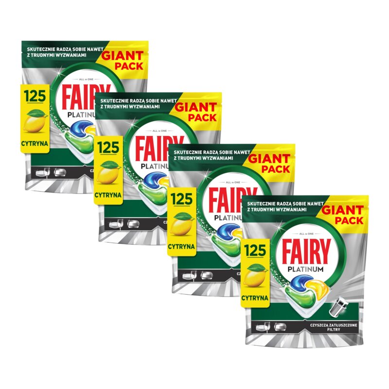 Kapsułki do zmywarki FAIRY Platinum All in One Lemon - 500 szt.