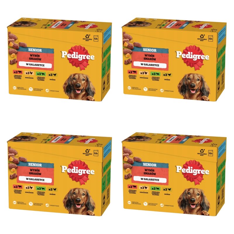 Karma dla psa PEDIGREE Senior Wybór smaków w galaretce 48 x 100 g