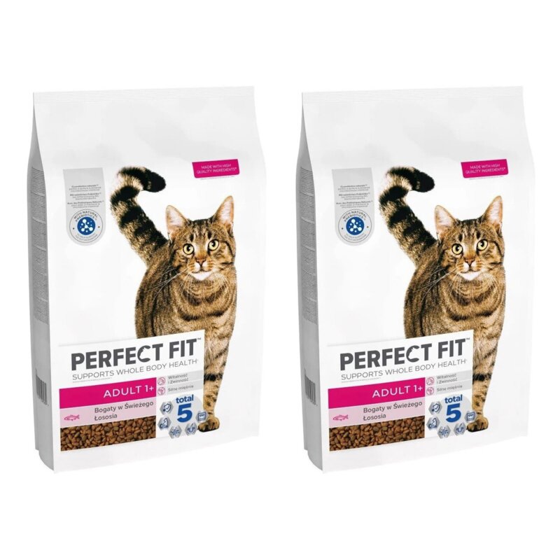 Karma dla kota PERFECT FIT Adult 1+ Łosoś 2 x 7 kg