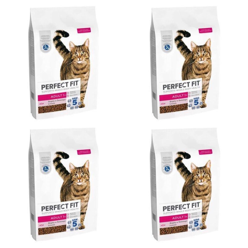 Karma dla kota PERFECT FIT Adult 1+ Łosoś 4 x 7 kg