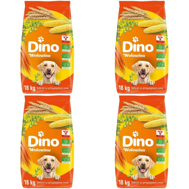 Karma dla psa DINO Wołowina 4 x 18 kg