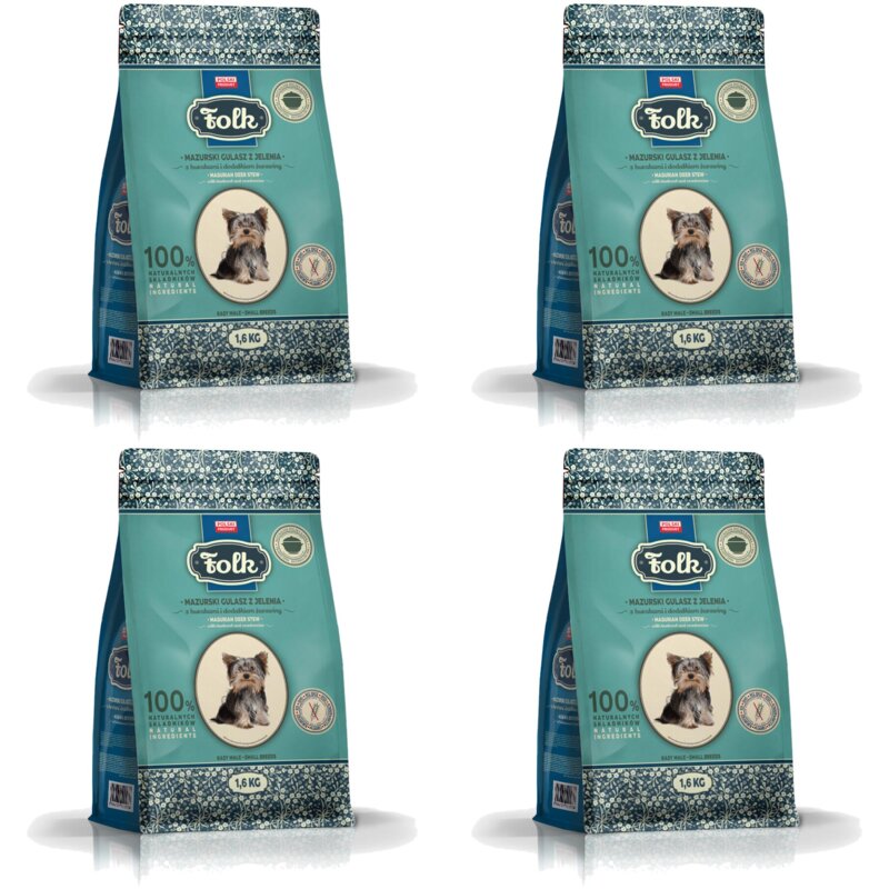 Karma dla psa FOLK Mini Mazurski gulasz z jelenia z burakami i żurawiną 4 x 1.6 kg