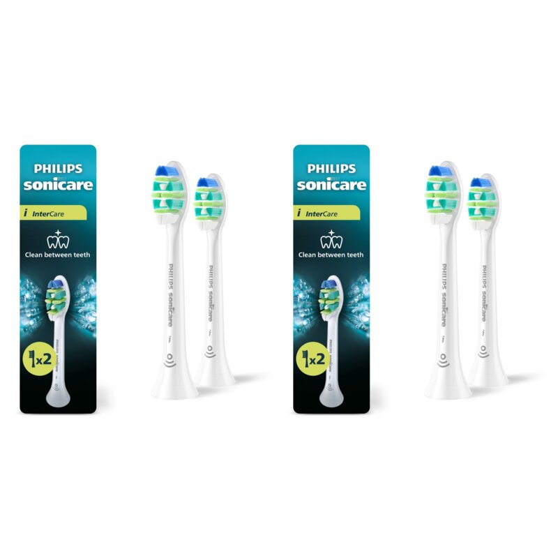 Oryginalna końcówka szczoteczki PHILIPS Sonicare InterCare HX9002/87 Średnio miękkie włókna (4 szt.) (Czyszczenie trudno dostępnych miejsc)