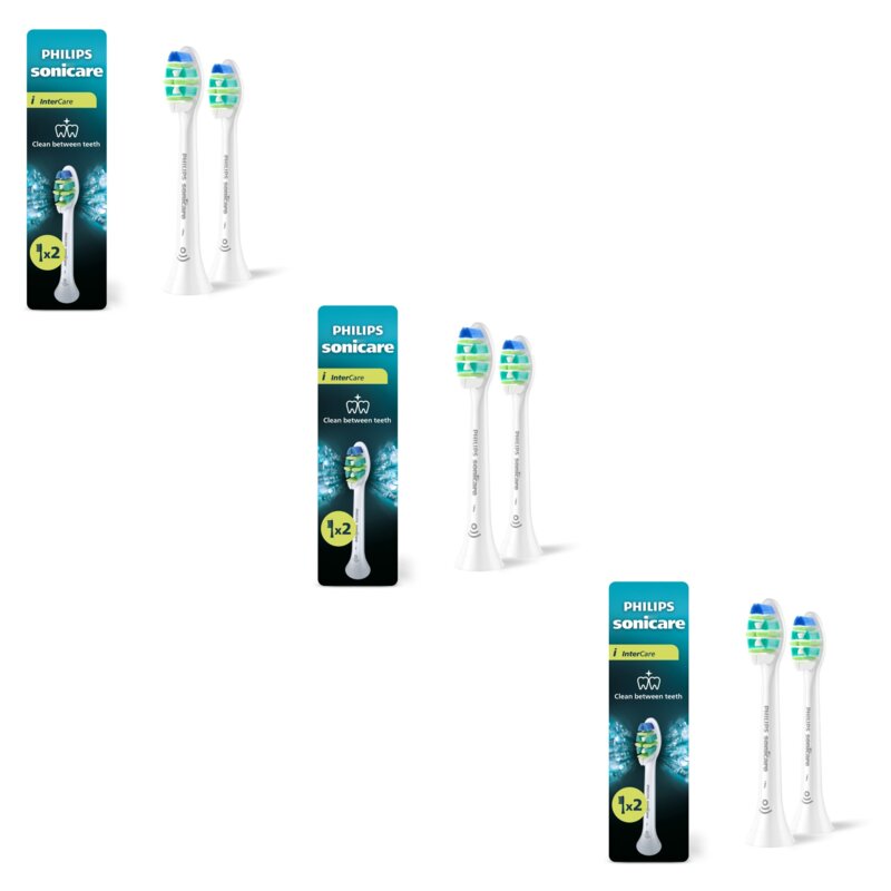 Oryginalna końcówka szczoteczki PHILIPS Sonicare InterCare HX9002/87 Średnio miękkie włókna (6 szt.) (Czyszczenie trudno dostępnych miejsc)